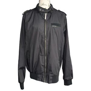 Members Only - Vintage Black Classic Iconic Bomber Jacket - Zip Up - Size Large